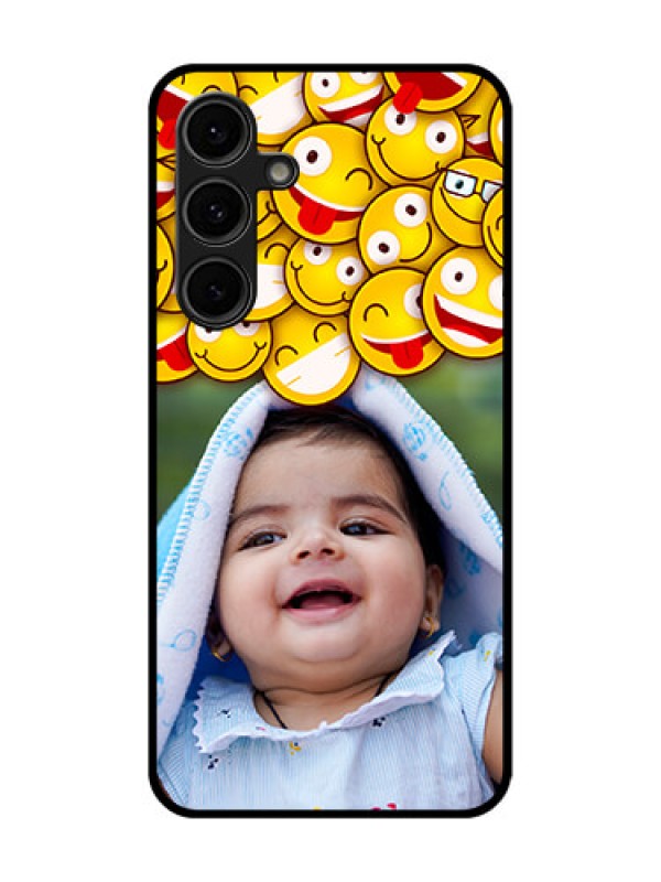 Custom Galaxy S24 FE 5G Custom Glass Phone Case - With Smiley Emoji Design