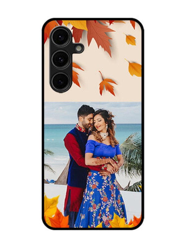 Custom Galaxy S24 FE 5G Custom Glass Phone Case - Autumn Maple Leaves Design