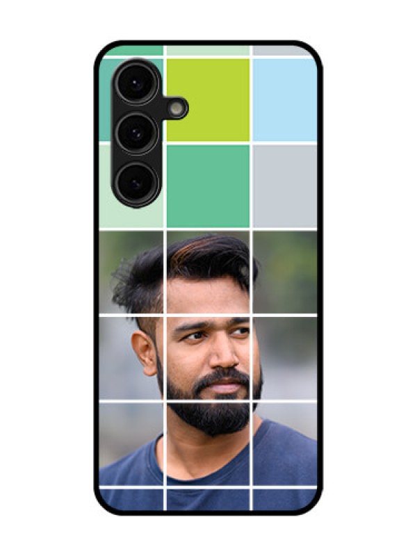 Custom Galaxy S24 FE 5G Custom Glass Phone Case - With White Box Pattern