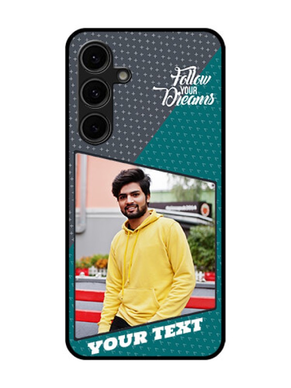 Custom Galaxy S24 FE 5G Custom Glass Phone Case - Background Pattern Design With Quote