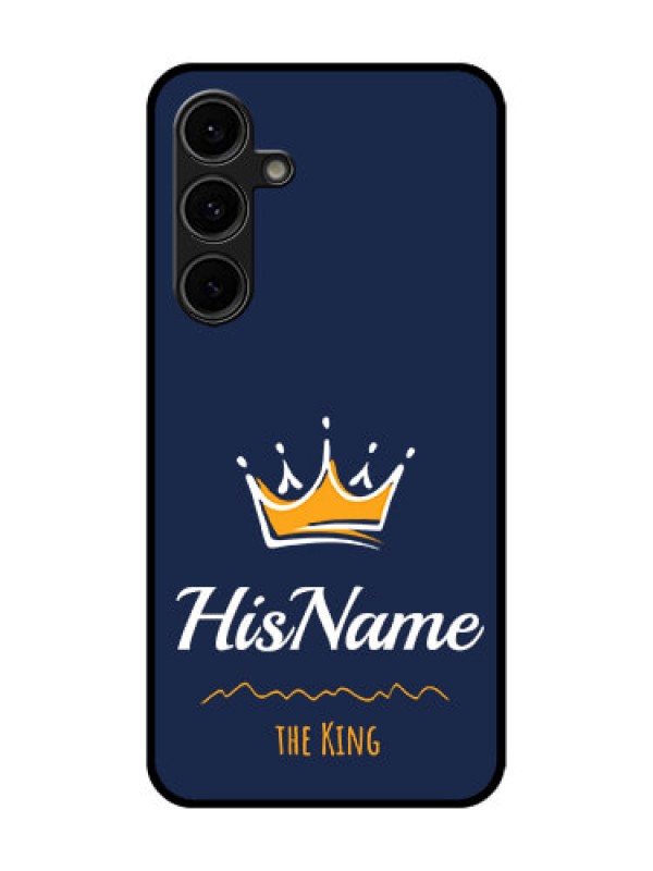 Custom Galaxy S24 FE 5G Custom Glass Phone Case - King With Name Design