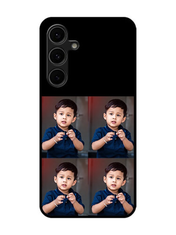 Custom Galaxy S24 FE 5G Custom Glass Phone Case - 4 Image Holder Design