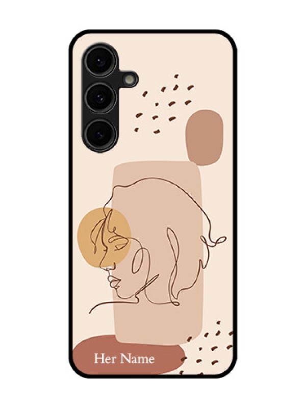 Custom Galaxy S24 FE 5G Custom Glass Phone Case - Calm Woman Line Art Design