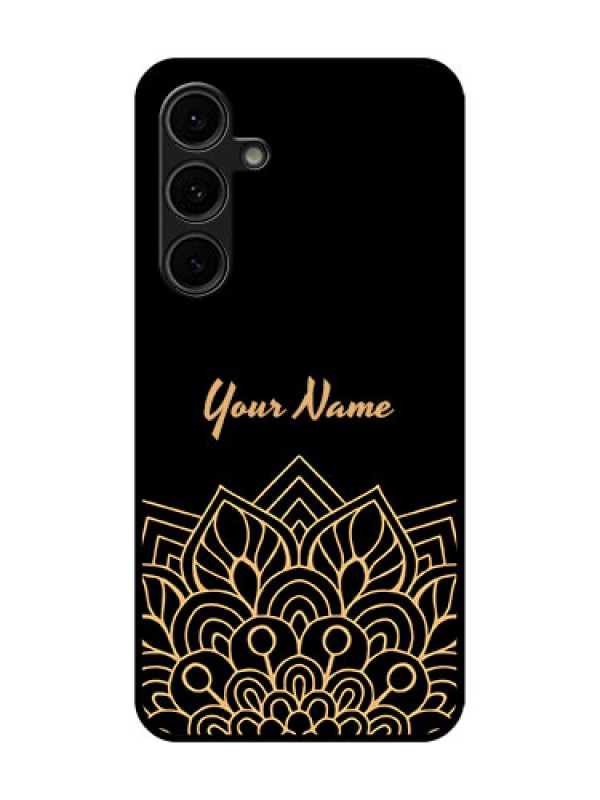 Custom Galaxy S24 FE 5G Custom Glass Phone Case - Golden Mandala Design