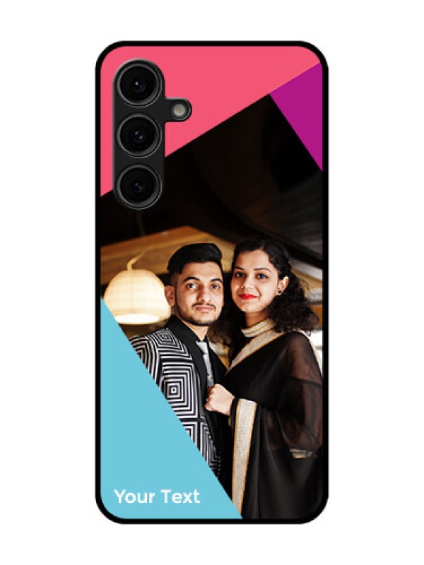 Custom Galaxy S24 FE 5G Custom Glass Phone Case - Stacked Triple Colour Design
