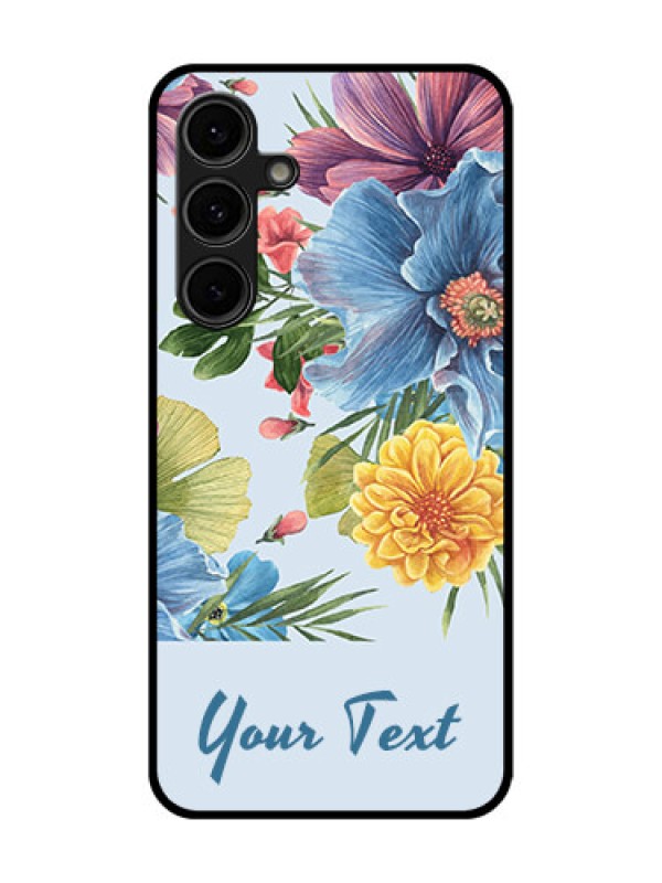 Custom Galaxy S24 FE 5G Custom Glass Phone Case - Stunning Watercolored Flowers Painting Design