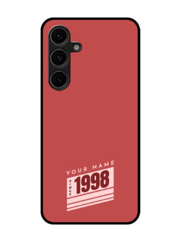 Custom Galaxy S24 FE 5G Custom Glass Phone Case - Red Custom Year Of Birth Design