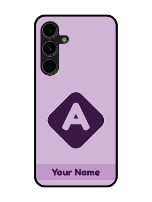 Custom Galaxy S24 FE 5G Custom Glass Phone Case - Custom Letter In Curved Badge Design