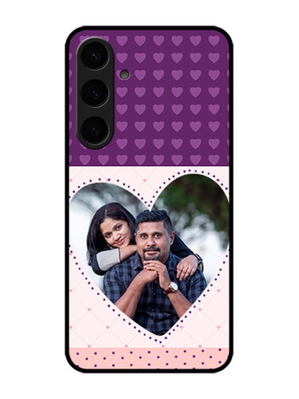 Custom Samsung Galaxy S24 Plus 5G Custom Glass Phone Case - Violet Love Dots Design