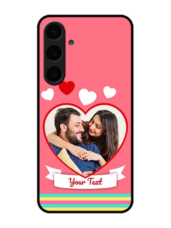 Custom Samsung Galaxy S24 Plus 5G Custom Glass Phone Case - Love Shapes Doodle Design