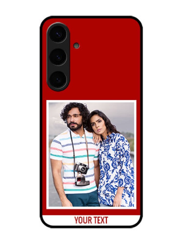 Custom Samsung Galaxy S24 Plus 5G Custom Glass Phone Case - Red Color Design