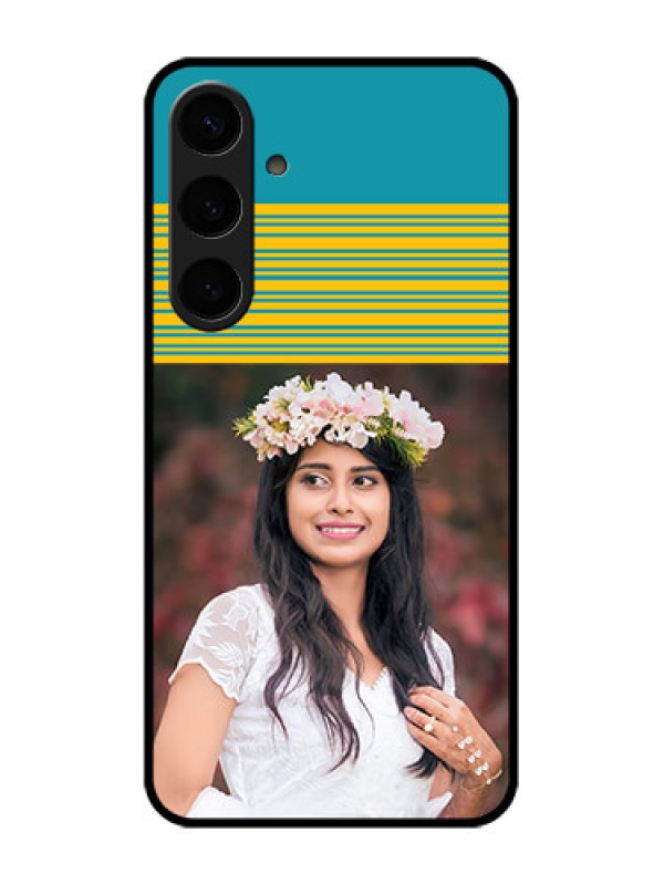 Custom Samsung Galaxy S24 Plus 5G Custom Glass Phone Case - Yellow & Blue Design