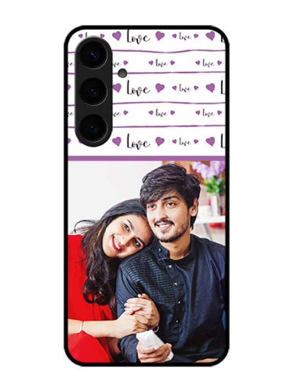 Custom Samsung Galaxy S24 Plus 5G Custom Glass Phone Case - Couples Heart Design