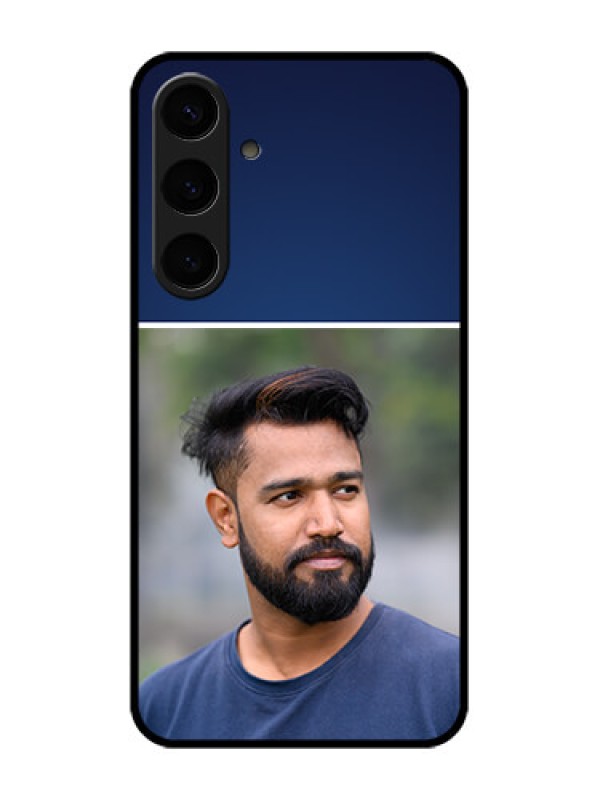 Custom Samsung Galaxy S24 Plus 5G Custom Glass Phone Case - Simple Royal Blue Design