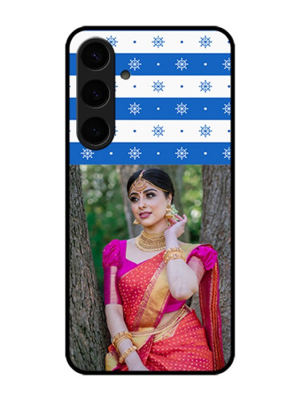 Custom Samsung Galaxy S24 Plus 5G Custom Glass Phone Case - Snow Pattern Design