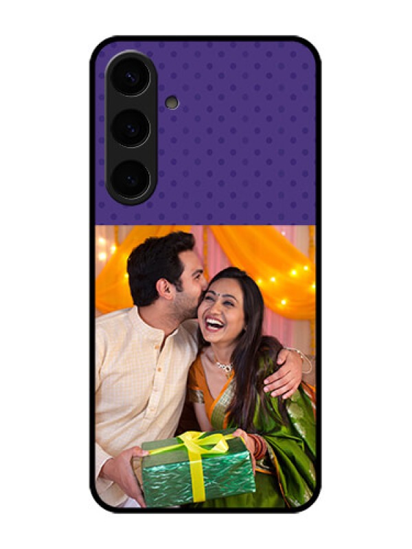 Custom Samsung Galaxy S24 Plus 5G Custom Glass Phone Case - Violet Colored Pattern Design
