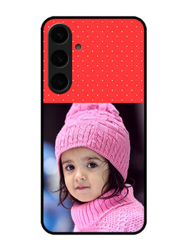 Custom Samsung Galaxy S24 Plus 5G Custom Glass Phone Case - Red Pattern Design