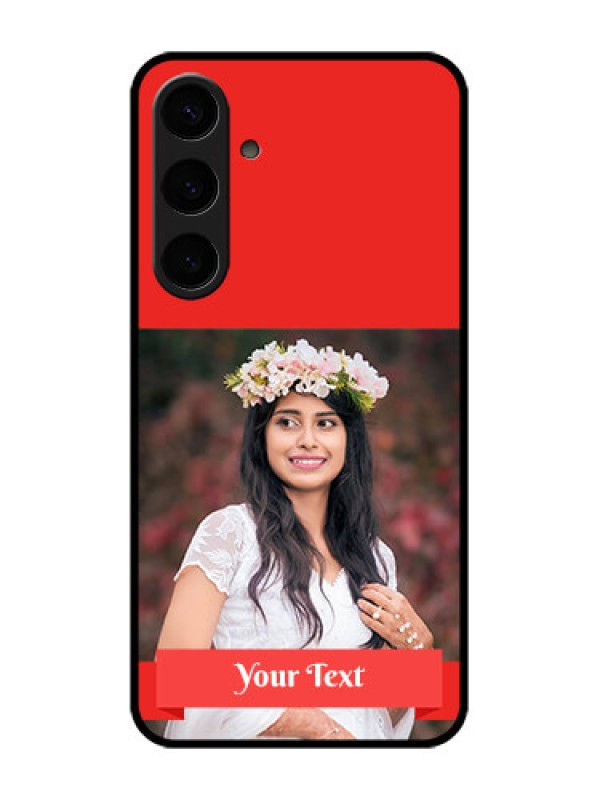 Custom Samsung Galaxy S24 Plus 5G Custom Glass Phone Case - Simple Red Color Design