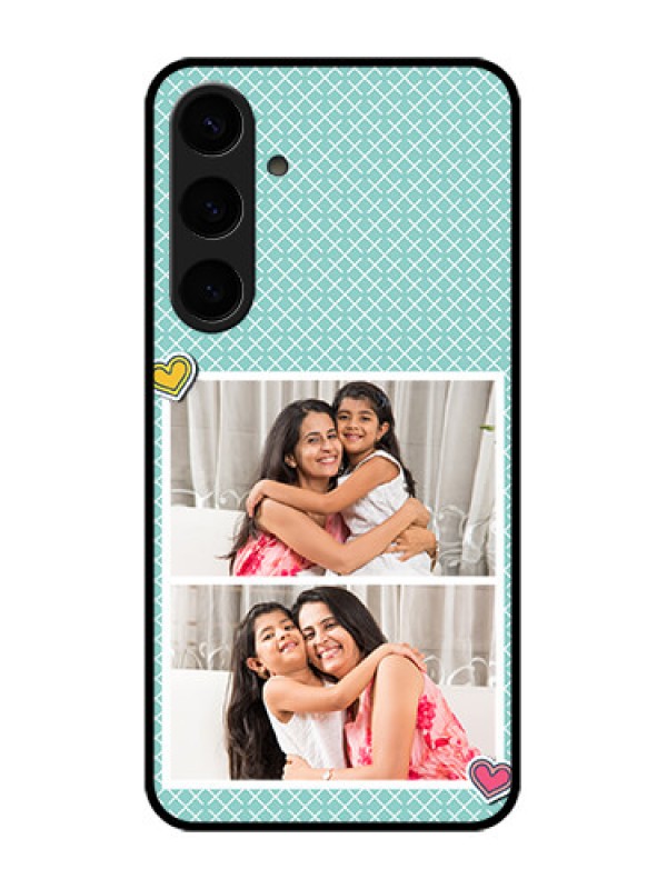 Custom Samsung Galaxy S24 Plus 5G Custom Glass Phone Case - 2 Image Holder With Pattern Design
