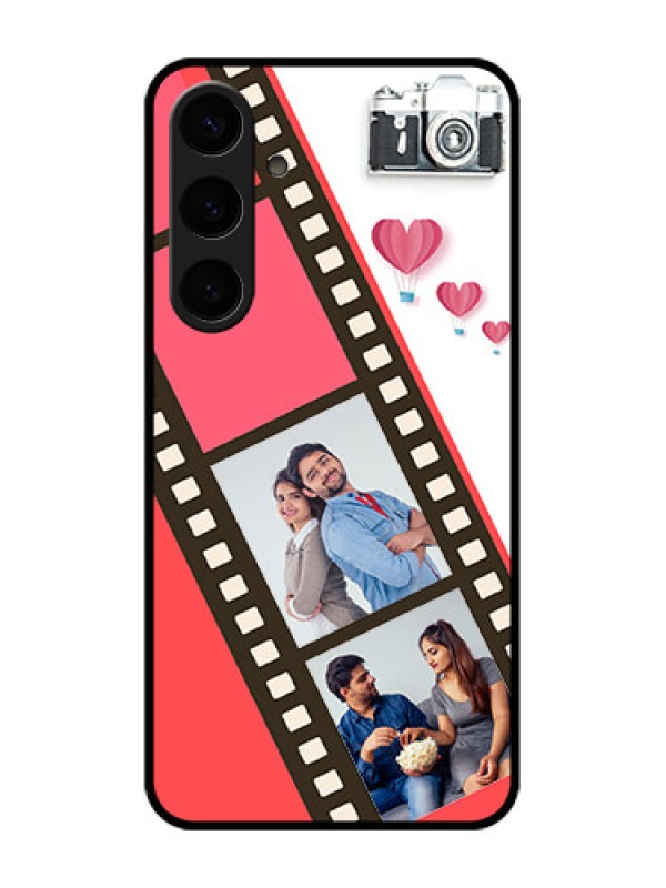 Custom Samsung Galaxy S24 Plus 5G Custom Glass Phone Case - 3 Image Holder With Film Reel