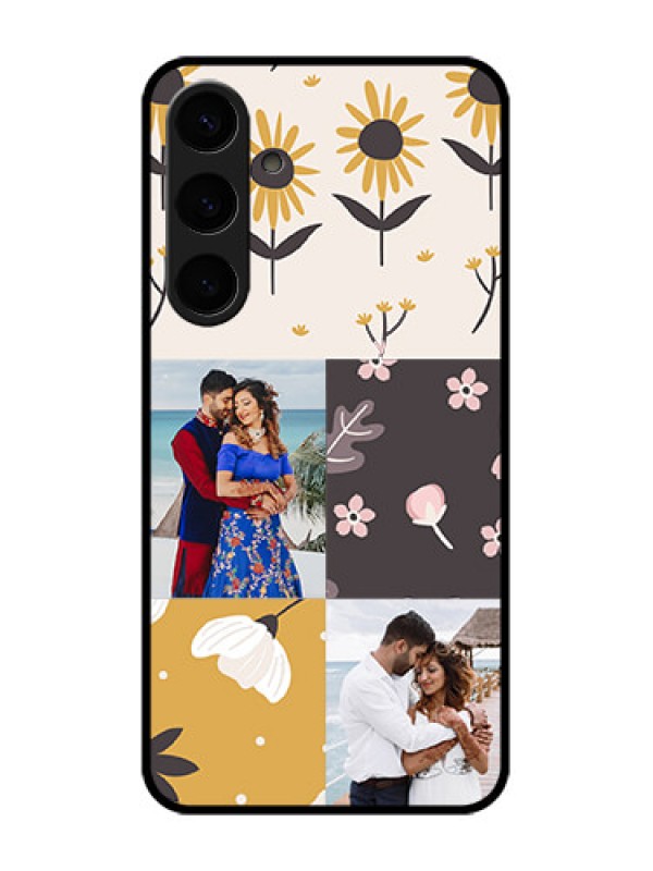 Custom Samsung Galaxy S24 Plus 5G Custom Glass Phone Case - 3 Images With Floral Design