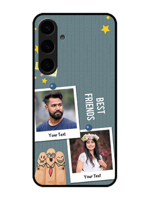 Custom Samsung Galaxy S24 Plus 5G Custom Glass Phone Case - Sticky Frames And Friendship Design