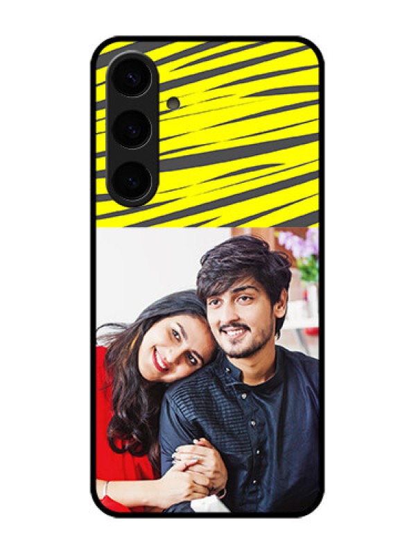 Custom Samsung Galaxy S24 Plus 5G Custom Glass Phone Case - Yellow Abstract Design