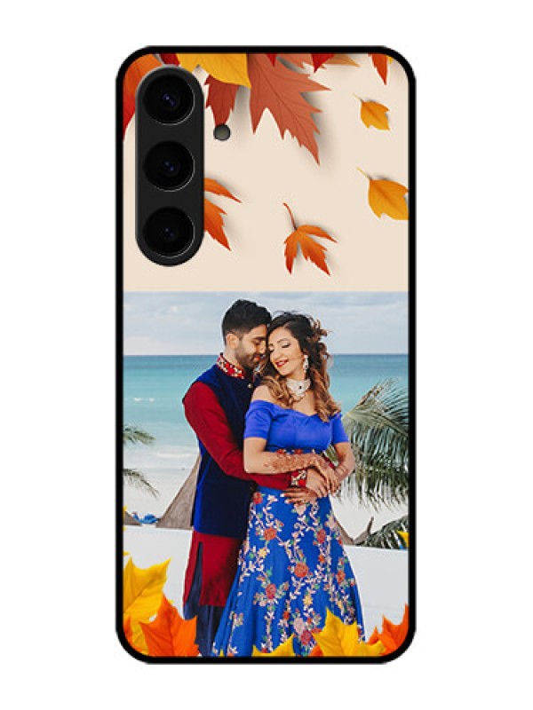 Custom Samsung Galaxy S24 Plus 5G Custom Glass Phone Case - Autumn Maple Leaves Design