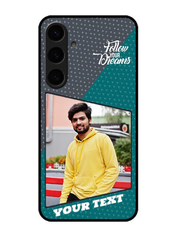 Custom Samsung Galaxy S24 Plus 5G Custom Glass Phone Case - Background Pattern Design With Quote