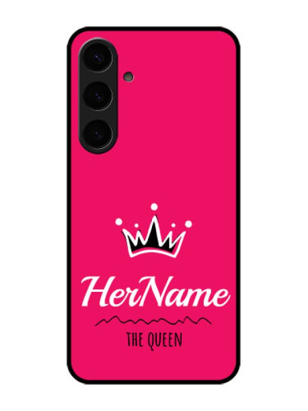 Custom Samsung Galaxy S24 Plus 5G Custom Glass Phone Case - Queen With Name Design