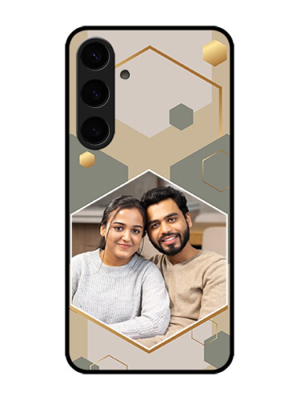 Custom Samsung Galaxy S24 Plus 5G Custom Glass Phone Case - Stylish Hexagon Pattern Design