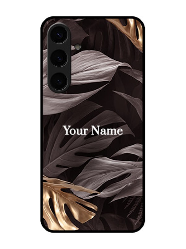 Custom Samsung Galaxy S24 Plus 5G Custom Glass Phone Case - Wild Leaves Digital Paint Design