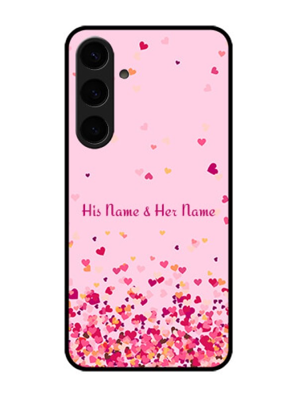 Custom Samsung Galaxy S24 Plus 5G Custom Glass Phone Case - Floating Hearts Design