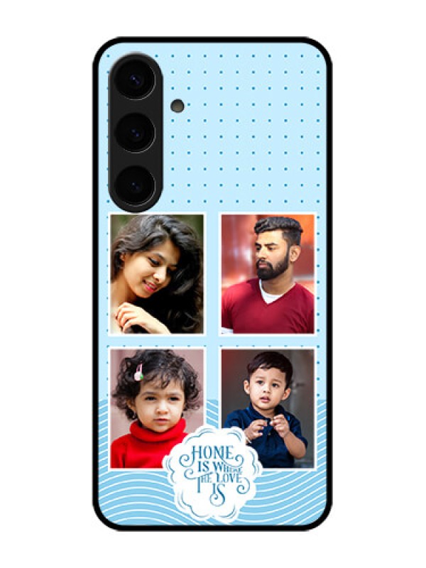 Custom Samsung Galaxy S24 Plus 5G Custom Glass Phone Case - Cute Love Quote With 4 Pic Upload Design