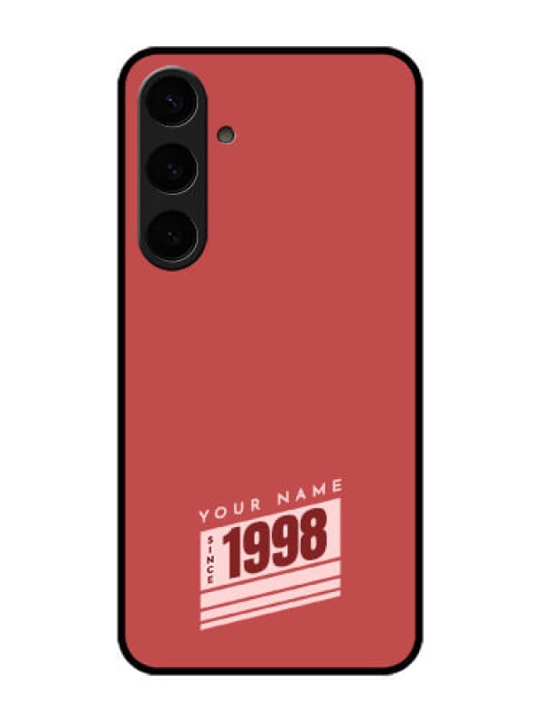 Custom Samsung Galaxy S24 Plus 5G Custom Glass Phone Case - Red Custom Year Of Birth Design