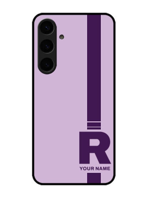 Custom Samsung Galaxy S24 Plus 5G Custom Glass Phone Case - Simple Dual Tone Stripe With Name Design