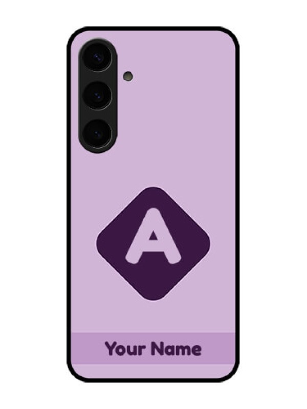 Custom Samsung Galaxy S24 Plus 5G Custom Glass Phone Case - Custom Letter In Curved Badge Design