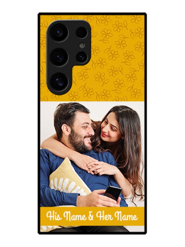 Custom Samsung Galaxy S24 Ultra 5G Custom Glass Phone Case - Yellow Floral Design