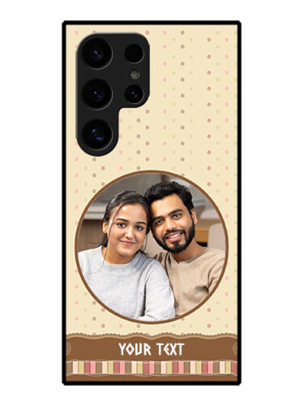 Custom Samsung Galaxy S24 Ultra 5G Custom Glass Phone Case - Brown Dotted Mobile Case Design
