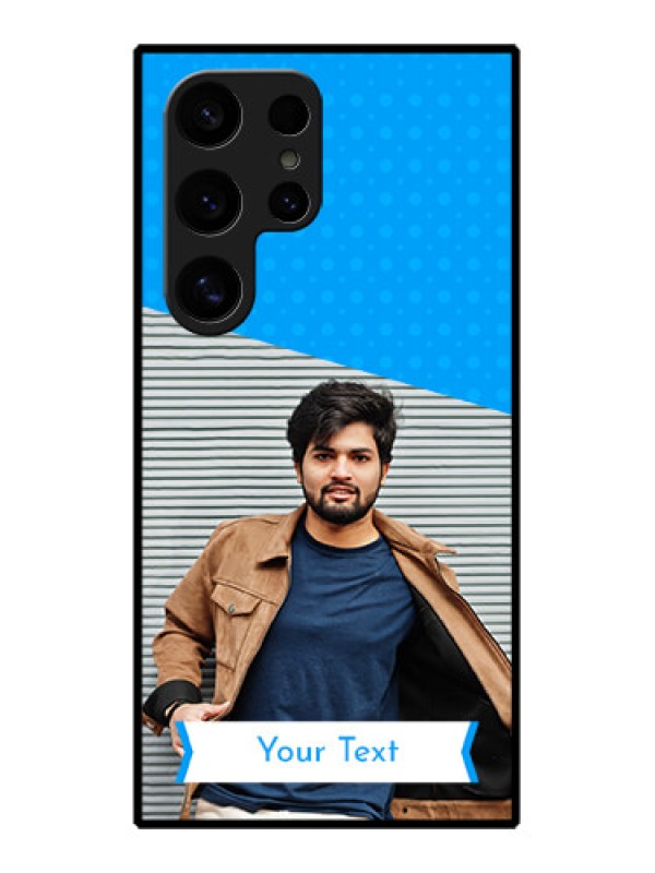 Custom Samsung Galaxy S24 Ultra 5G Custom Glass Phone Case - Simple Blue Color Design