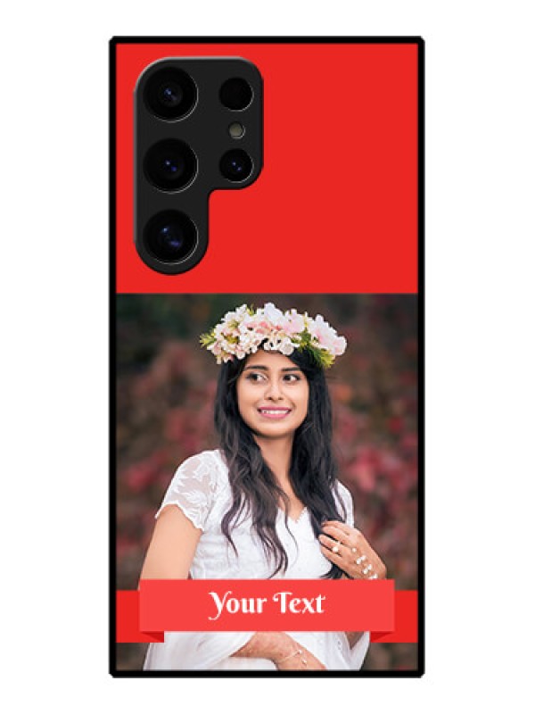 Custom Samsung Galaxy S24 Ultra 5G Custom Glass Phone Case - Simple Red Color Design
