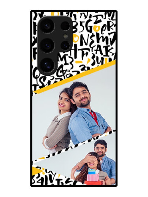 Custom Samsung Galaxy S24 Ultra 5G Custom Glass Phone Case - Letters Pattern Design