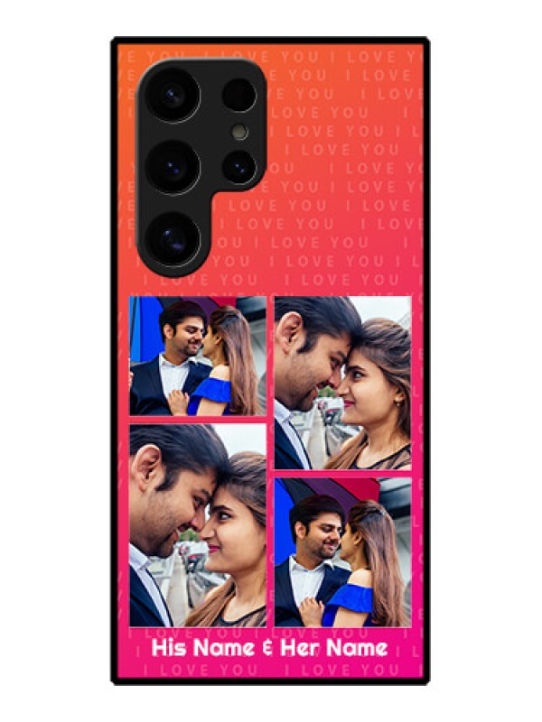 Custom Samsung Galaxy S24 Ultra 5G Custom Glass Phone Case - I Love You Pink Design