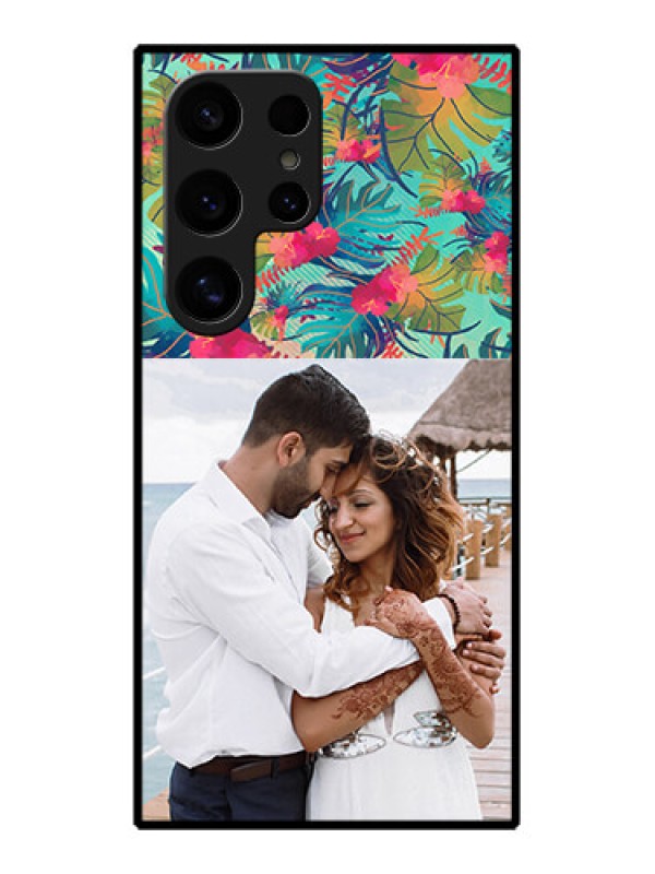 Custom Samsung Galaxy S24 Ultra 5G Custom Glass Phone Case - Watercolor Floral Design