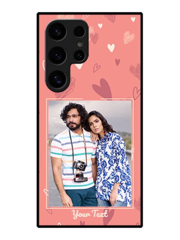 Custom Samsung Galaxy S24 Ultra 5G Custom Glass Phone Case - Love Doodle Art Design