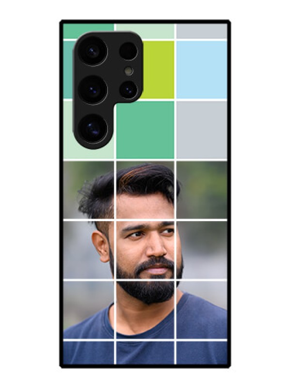 Custom Samsung Galaxy S24 Ultra 5G Custom Glass Phone Case - With White Box Pattern