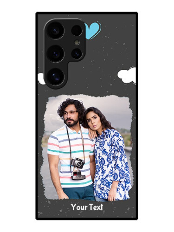 Custom Samsung Galaxy S24 Ultra 5G Custom Glass Phone Case - Splashes With Love Doodles Design