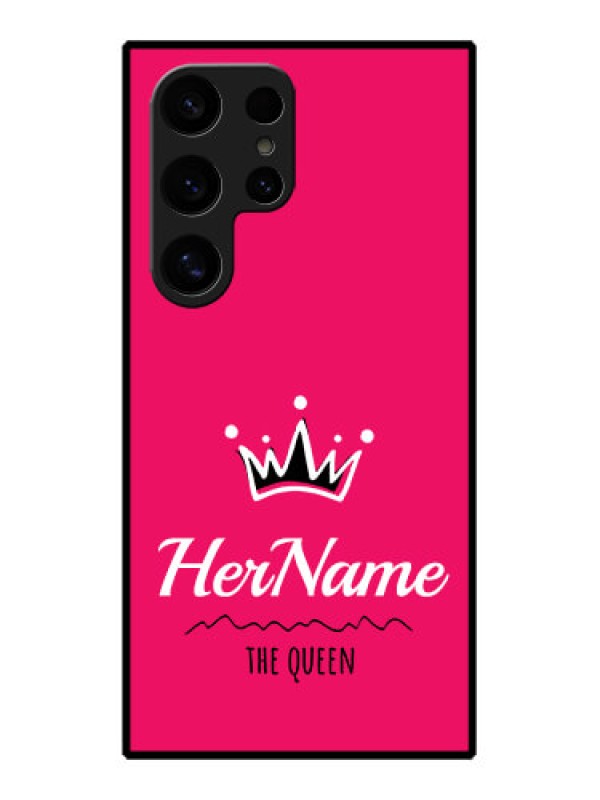 Custom Samsung Galaxy S24 Ultra 5G Custom Glass Phone Case - Queen With Name Design
