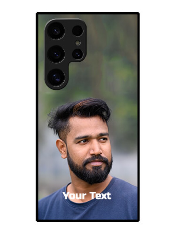 Custom Samsung Galaxy S24 Ultra 5G Custom Glass Phone Case - Photo With Text Design