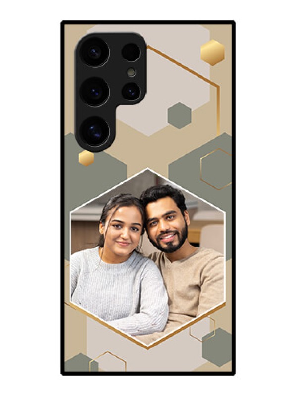 Custom Samsung Galaxy S24 Ultra 5G Custom Glass Phone Case - Stylish Hexagon Pattern Design